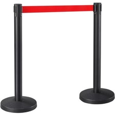 Poteaux de Guidage Corde Barrière Sécurité Système de Balisage Rétractable Rouge