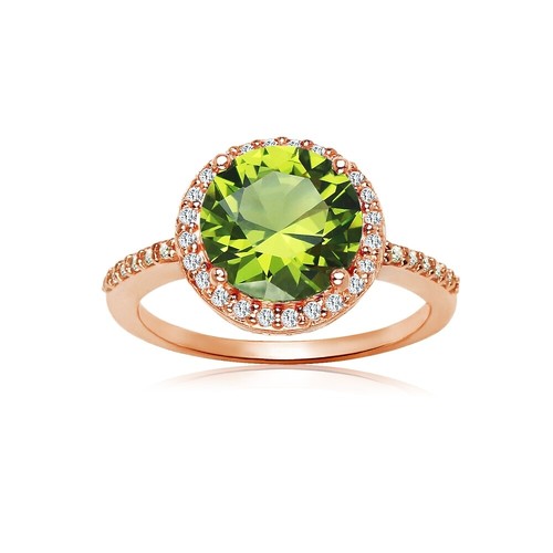 Bague rond simulé - bague, péridot