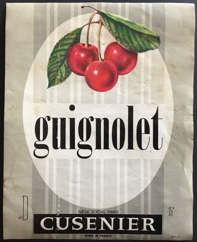 étiquette guignolet cusenier - étiquette,
