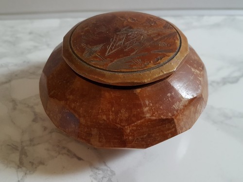 Boite ronde bois - ,