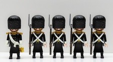 5 Garde Royal Highlander Noir Playmobil Pour Soldats Vs.Napoléon Custom - RAR