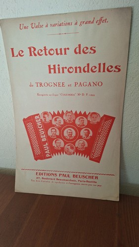 Partition accordéon retour - accordéon, le
