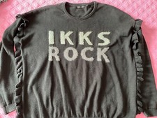 PULL NOIR FILLE "IKKS ROCK" 10 ANS