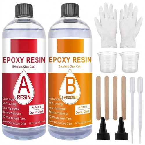 Epoxy resin kit crystal - kit, clear