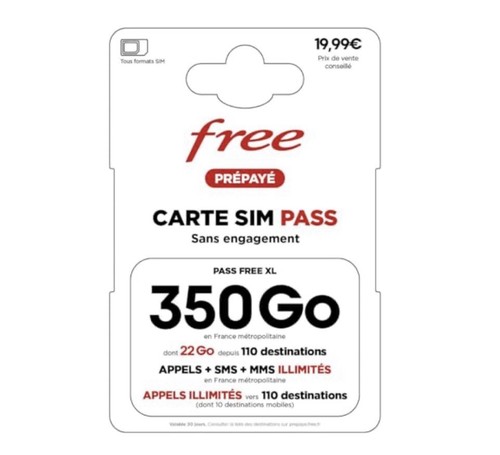 Carte sim prépayée free - carte,