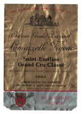 Etiquette De Vin Décollée St Emilion 1982