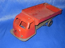 AC323 JRD CAMION BENNE CITROEN ROUGE TOLE 31 cm MECANIQUE A RESSORT