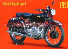 VINCENT 1000 Rapide Type E 1951 : Carte Postale Moto Postcard #0536