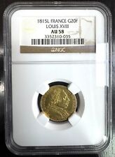 LOUIS XVIII - 20 FRANCS OR 1815 L BAYONNE - NGC AU 58