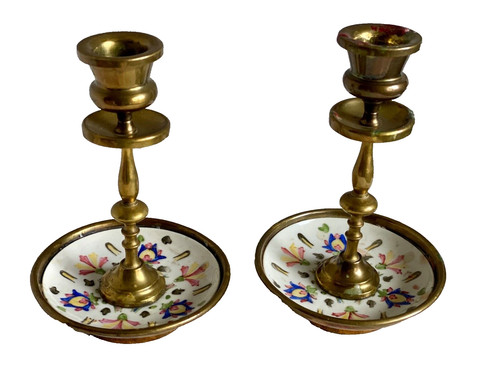 Paire petits bougeoirs - paire,