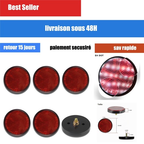 Catadioptres ronds rouges moto