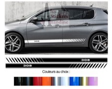 2 X BANDES BAS DE CAISSE POUR PEUGEOT 308 SPORT AUTOCOLLANT STICKER BD107-9
