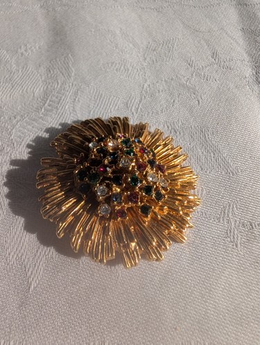 Broche soleil signée carven - soleil,