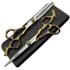 Ciseaux de coiffure de 6 pouces Japon 440C coiffeur professionnel chevelure e...