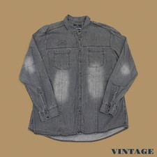 Chemise En Jean Slim Fit Vintage Angelo Litrico Gris Charbon XXL