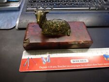 bronze animalier XIXème,agneau sur marbre,L totale 13cm,P500g,écrou carré