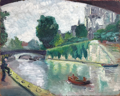 Tableau ancien les quais - , de