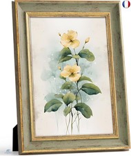 Afuly Cadre photo vintage A4 antique Elagent vert doré 21 x 29,7 cm, cadre 