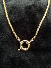 Collier doré or fin 18K fermoir bouée marin 45 cm