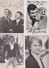 RARE 4 PHOTOGRAPHIES ROUE TOURNE AUTOGRAPHES IMPRIMES RICHARD FRANCOIS FERNANDEL