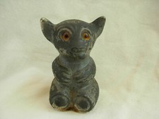 ANTIQUE FRENCH CAST METAL MONEY BOX,BABY BEAR ?,EARLY 20th
