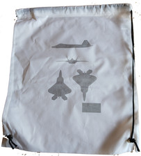 sac à dos blanc avec cordon, avec avion F22