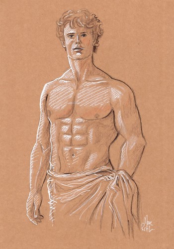 Man nude dessin original - , art