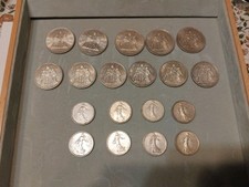 Lot de 19 pièces en argent 5, 10 et 50 Francs Hercule