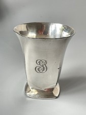 Gallia Christofle Timbale à Piédouche carré Col évasé Métal Argenté Chiffré D B?