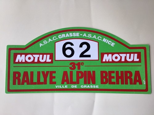 Ancienne vrai plaque rallye - vrai,