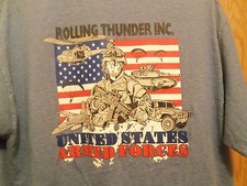 Rolling Thunder INC Graphic US Armed Forces L t shirt Supporter