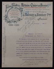 Facture NANCY 1909 Coffres-forts BARDET BORDET Art Nouveau entête billhead 10