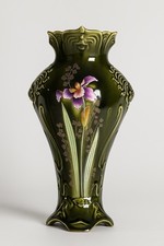 Vase Art Nouveau En Barbotine