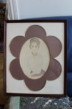 TABLEAU AQUARELLE SIGNE M ? BEL ENCADREMENT BORDEAU