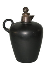 pichet en gres anglais avec argent massif pottery jug with silver collar