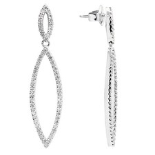 SOLID 14K WHITE GOLD .43C PAVE