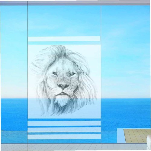 Fenêtre brise vue lion verre - fenêtre, brise-vue