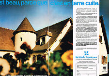 PUBLICITE ADVERTISING 094  1974   LAMBERT CERAMIQUES  tuiles ( 2 pages)