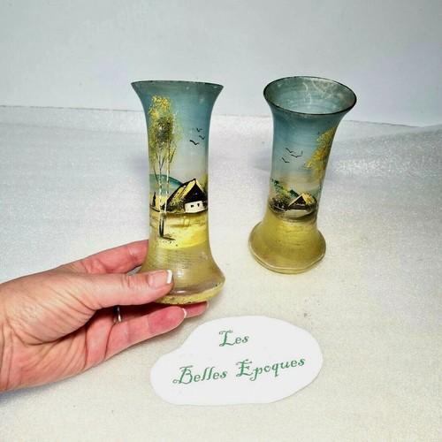 Paire vases en - en, verre