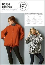 ??✂5931 PATRON BUTTERICK 2 CREATIONS BLOUSON POP  GRANDE TAILLE  XS AU 6XL