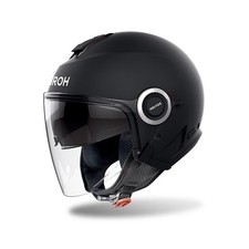 Casque Moto Jet Airoh Helyos Matt Black Custom Kit Double Visière Métallisé