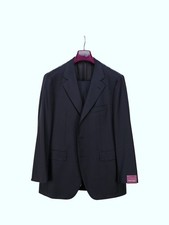 2500 $ SARTORIA PARTENOPEA NAPOLI Costume Texturé Bleu Laine 110's 44 US / 54 EU