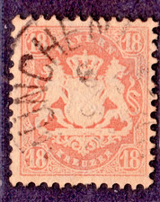 TIMBRE 1870-73 ALLEMAGNE/ BAVIERE N° 30-OBL. TB-COTE: 300 EUROS-VOIR SCAN R/V-