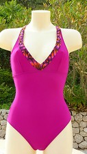 Maillot de bain 1 pièce de RASUREL FORMENTERA  85C/2C/70C FUSCHIA dégriffé 