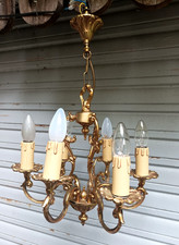 Lustre cage en bronze 6 feux