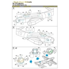 B-17G. (Revell/Monogram) Metallic Details MDM4808 Masks for Scale Model Kit 1:48