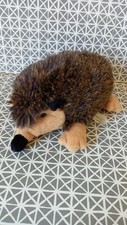 Doudou peluche vintage hérisson marron beige 22 cm Marks et Spencer 