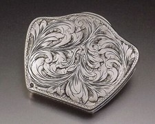 POUDRIER EN ARGENT MASSIF A