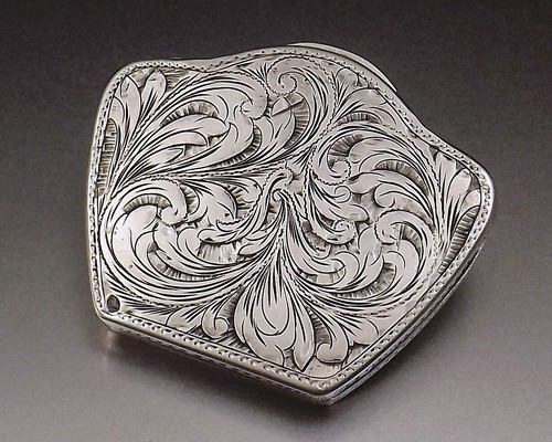 Poudrier argent massif a - en,