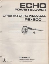 ECHO POWER BLOWER OPERATOR'S